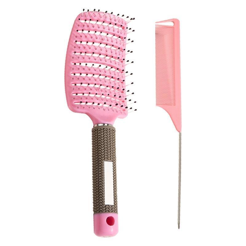 2pcs Detangling Hair Brushes Hollow Out Wet Dry Detangler Scalp Massage Comb