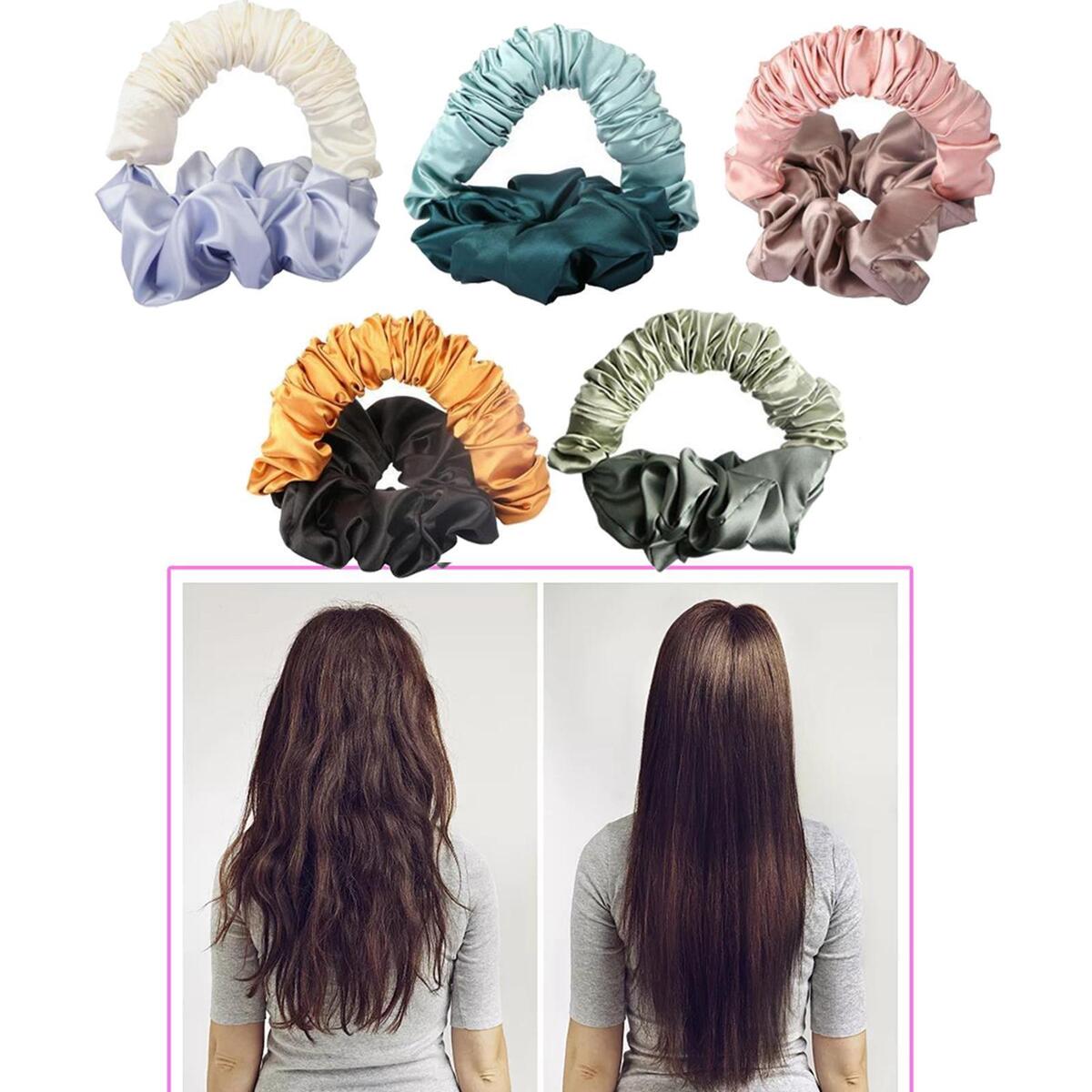 5Pcs Sleep Heatless Curling Rod Hair Curl Rod Hair Wrap Curling Headwear