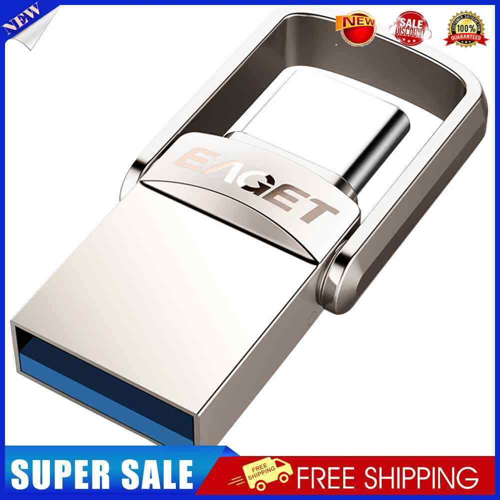 EAGET CU20 Metal USB3.0 Flash Drive Stick Phone OTG Type C Pendrive (128GB)