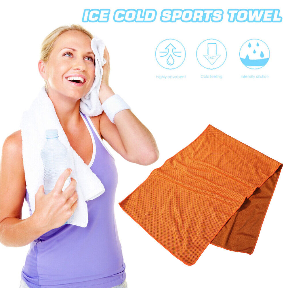 Portable Gym Outdoor Sport Cold Washcloth Yoga Cooling Towel (Orange)