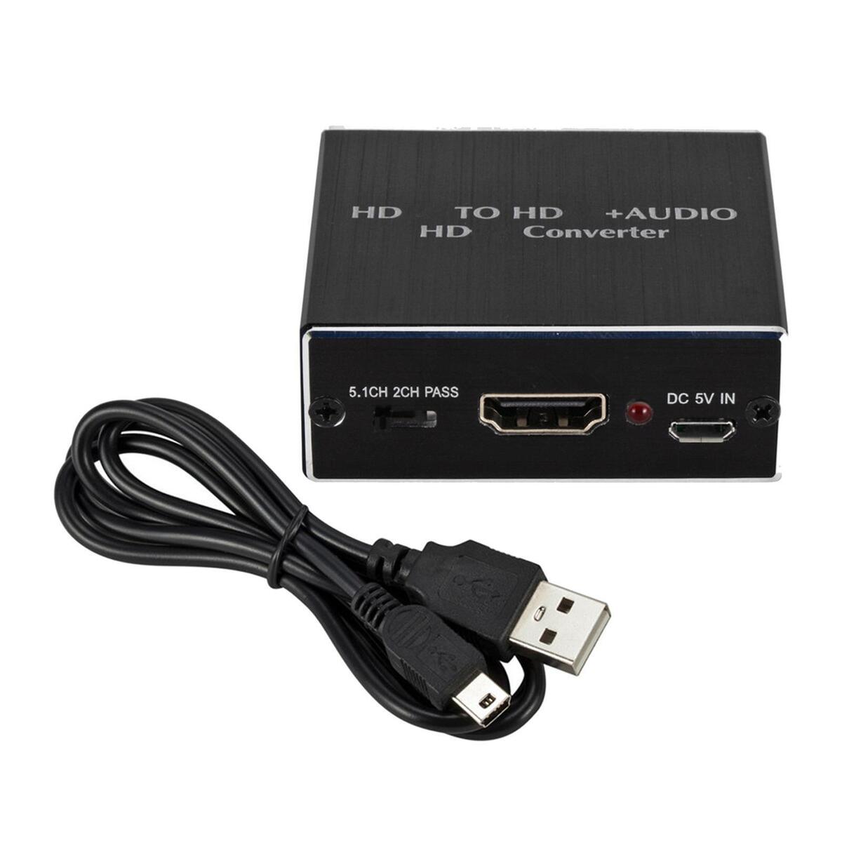 Audio Extractor HDMI to HDMI Pass/2.0CH/5.1CH for TV & Video Accessories