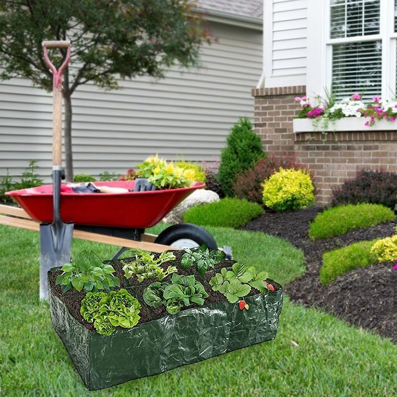 6 Divided Grids Raised Garden Planter Grow Pot for Outdoor Herb Flower Plants
