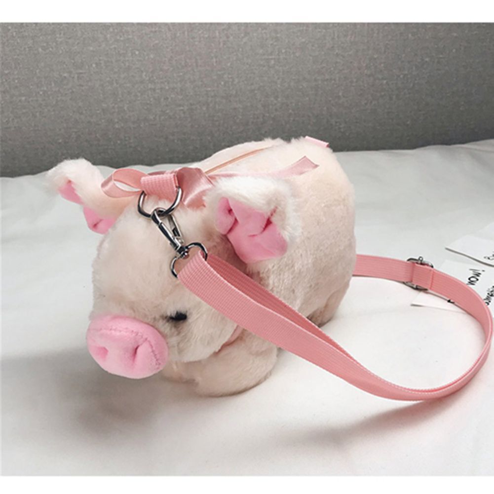 Bag Pink Pig Plush Bag Fluffy Plush Bag Soft Shoulder Bag Animal Crossbody Bag