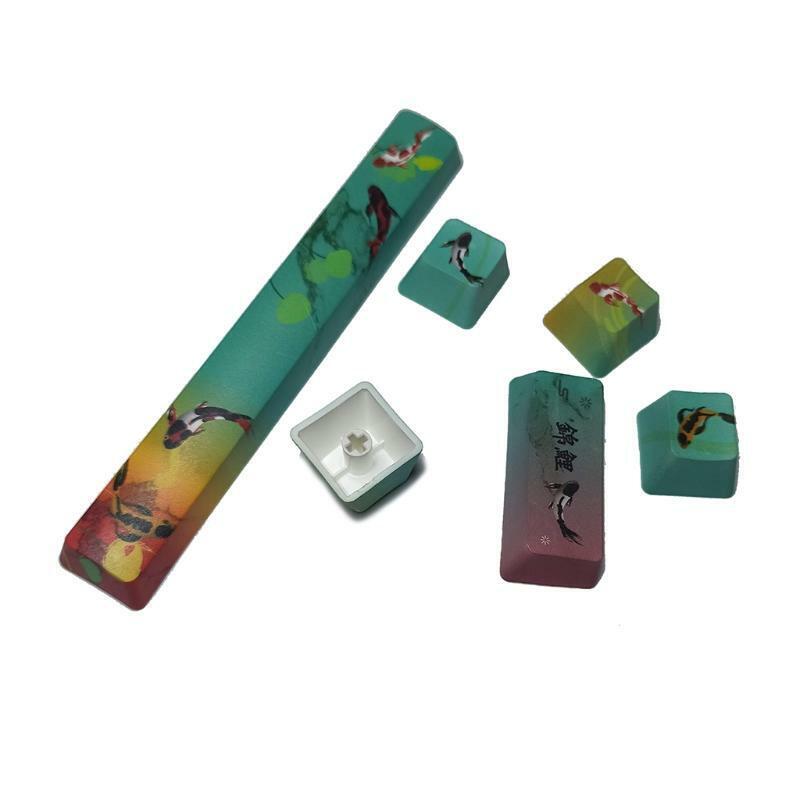 DIY PBT Keycaps 6pcs Spacebar Enter Arrow Keys OEM Profile for MX Kailh Switch