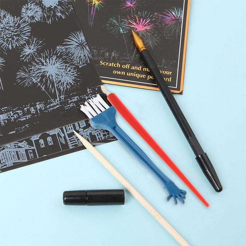 5Pcs Painting Drawing Scratch Arts Set Stick Scraper Pen Tools Creative DIY New