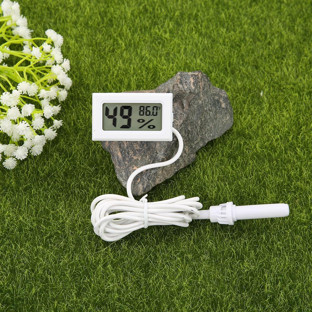 Digital LCD Thermometer Hygrometer Probe Temperature Humidity Gauge (White)
