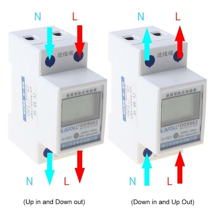 LCD Digital Power Consumption Meter Single Phase Energy Meter Watt kWh 230V AC
