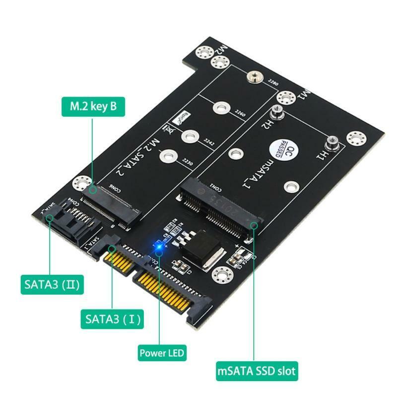 MSATA or M.2 to Dual Sata 3.0 Adapter Board 2-in-1 NGFF or mSATA Converter Kit
