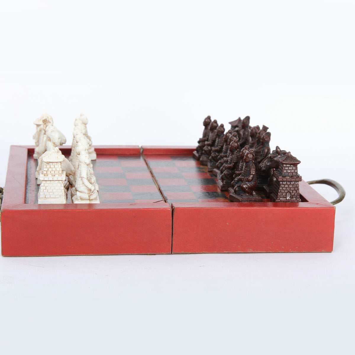 Xi'an Terracotta  Wooden Chess Set 20x20cm Folding Chessboard Carved