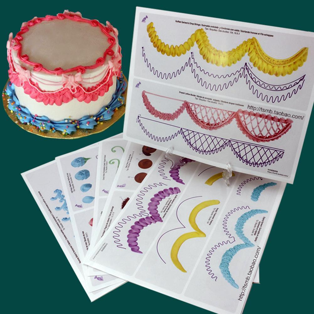 23pcs/set Cake Icing Piping DIY Practice Drawing Board Template Paper