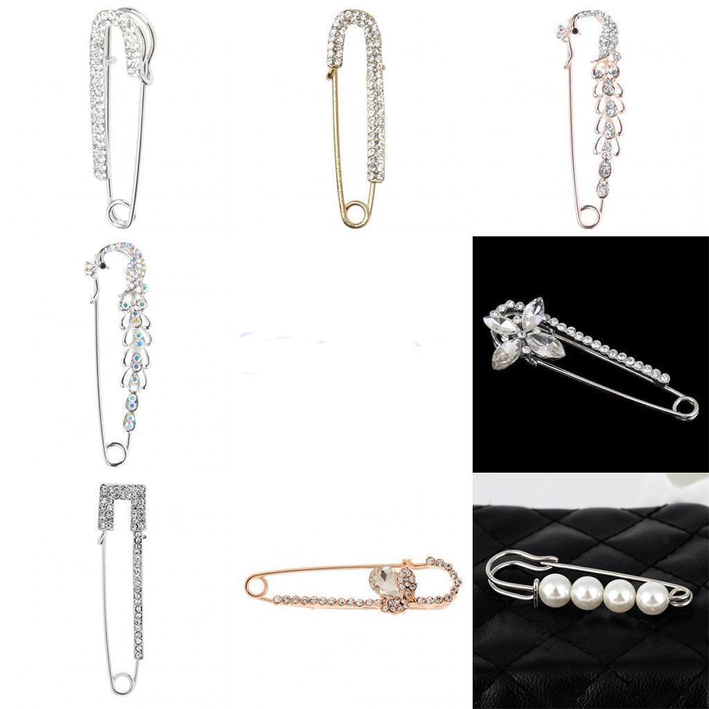 Prettyia Crystal Rhinestone Bag Charm Safety Pin Brooch Sweater Cardigan pin