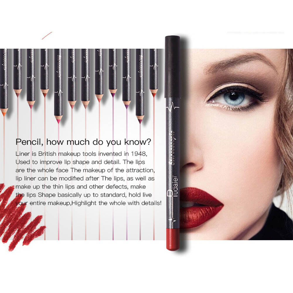 Waterproof Longlasting Beauty Lip Pen Lip Liner Pencil Set Matte Cosmetic
