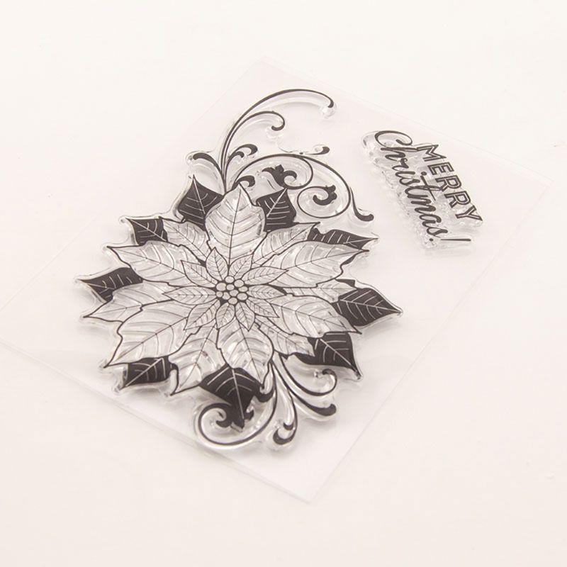 Christmas Flower Silicone Clear Stamp Photo Album Handmade Greeting Card Make