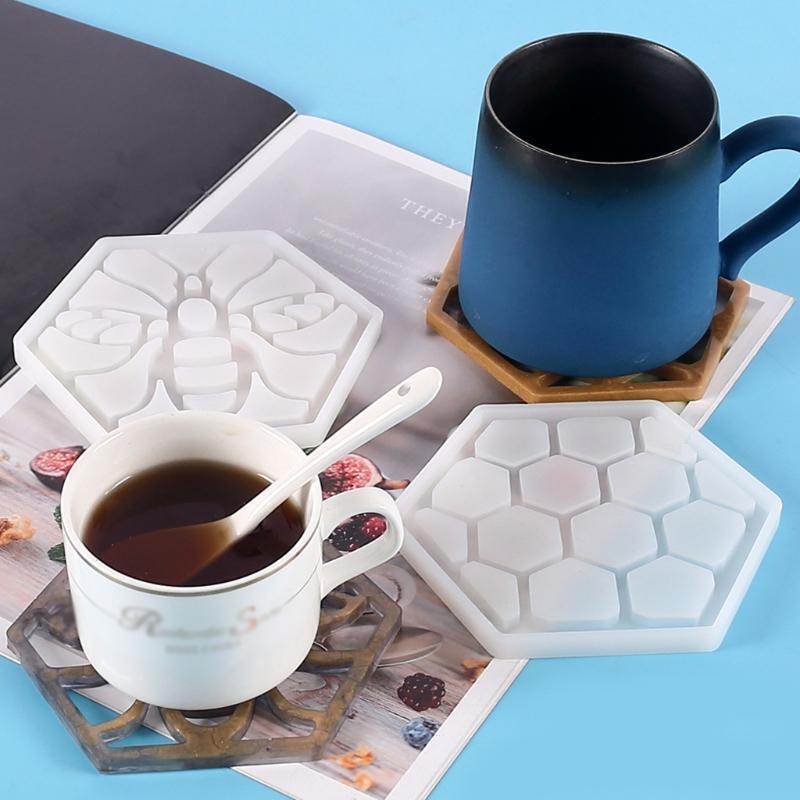 Fruit Plate Mat Mold Honeycomb Bee Coaster Silicone Mould for Cup Mat Making