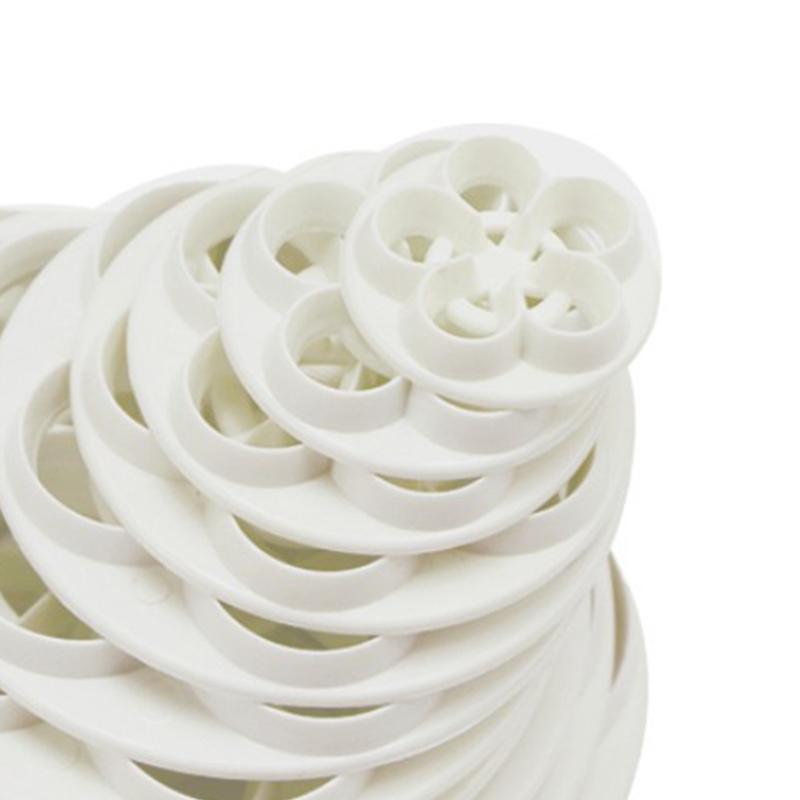 11 PCS Cookie Cutter Set Rose Flower Cookies Cutter Plastic Fondant Baking Mould