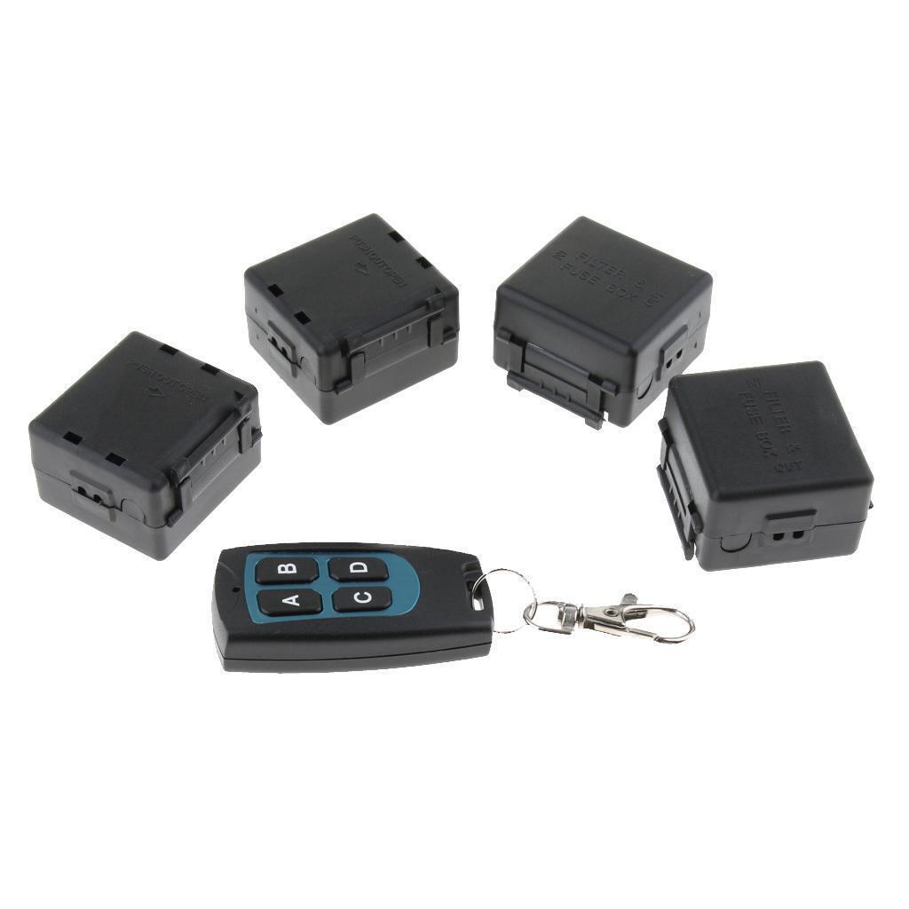 DC 12V 1 Channel RF Remote Relay Switch Transmitter And 4 Receivers