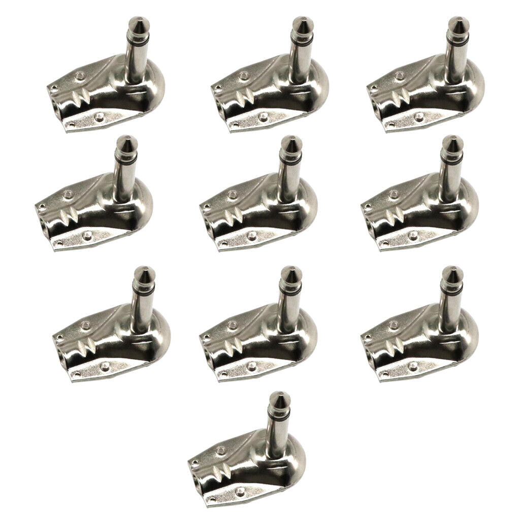 10Pieces 6.35mm  Right Angle Guitar Plug Flat   Connector