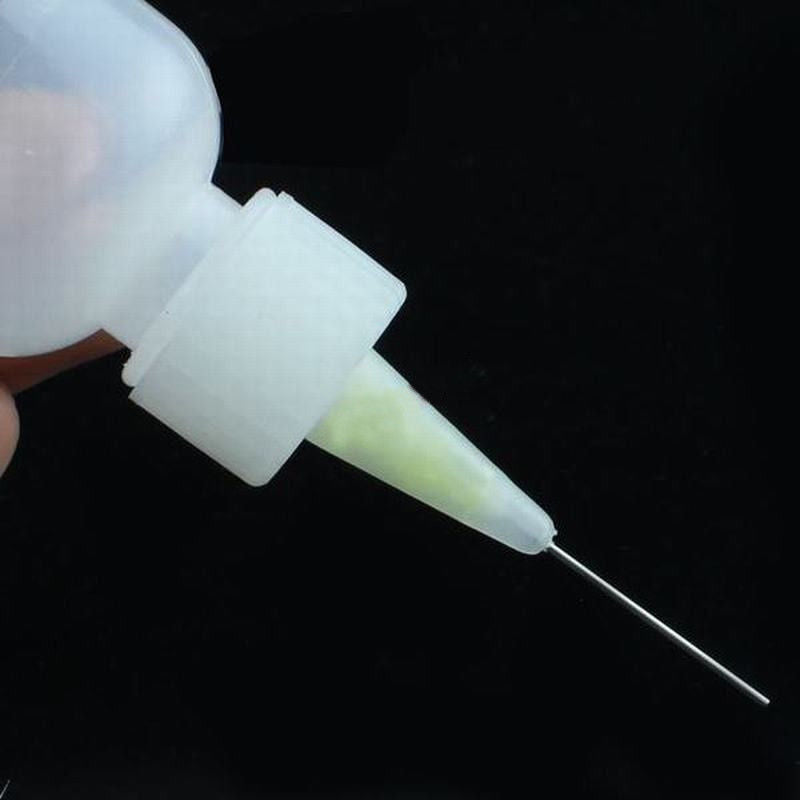 2pcs 50ml Needle Tip Soldering Liquid Flux Alcohol Oil Dispenser Plastic Bottle