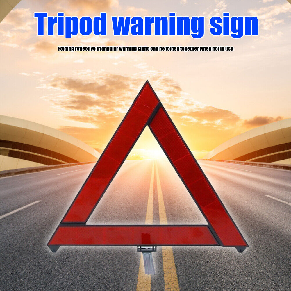 Car Emergency Breakdown Safety Warning Tripod Foldable Red Reflector Sign