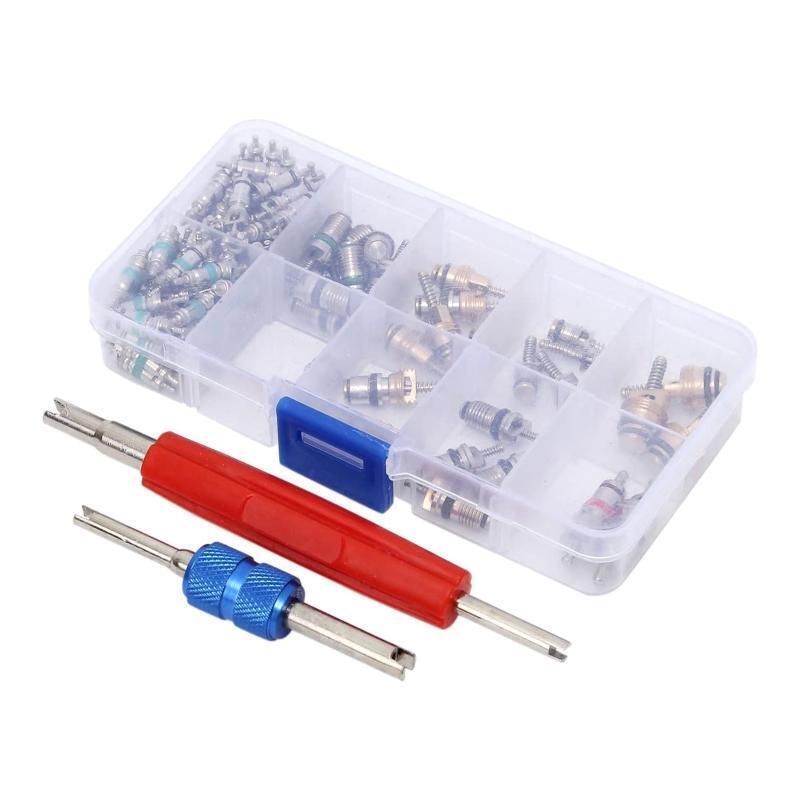 102 Pcs R134A Car A/C Core Valves Portable Valve Cores Remover Tool for Most Car