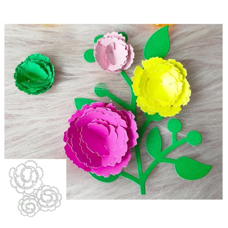 Decorative Flower Layering Die Cuts Blossom Craft Stencil for Card Picture Decor