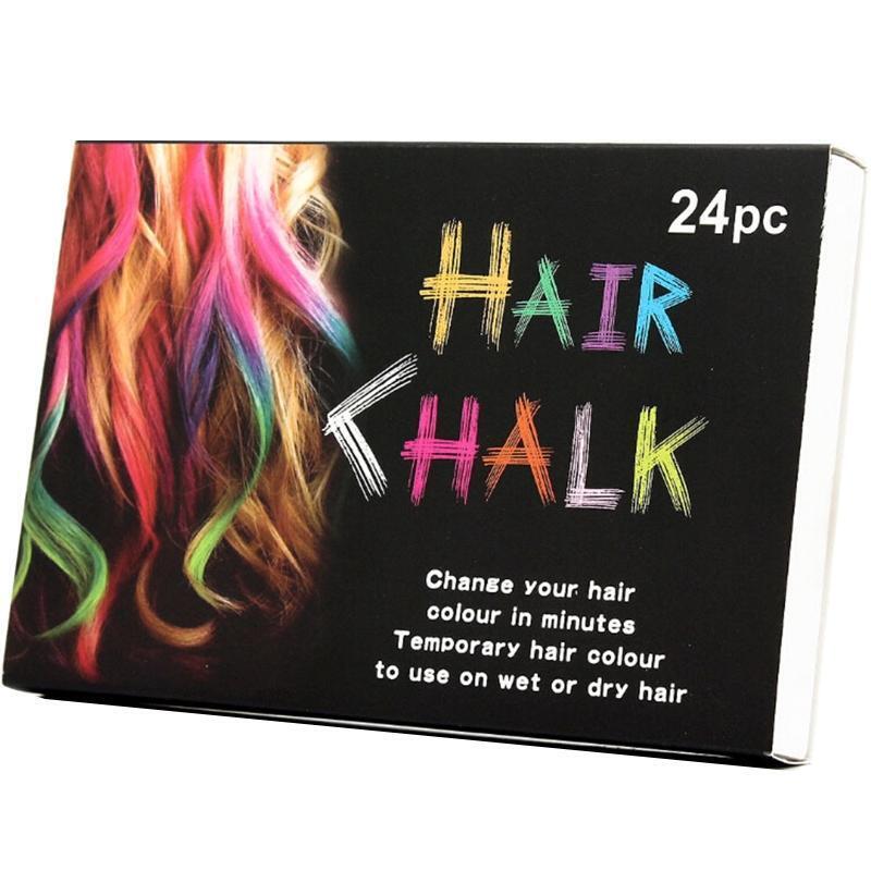 24 Colors Temporary Hair Chalk Bright Hair Color Dye Washable Hair Chalks Gift