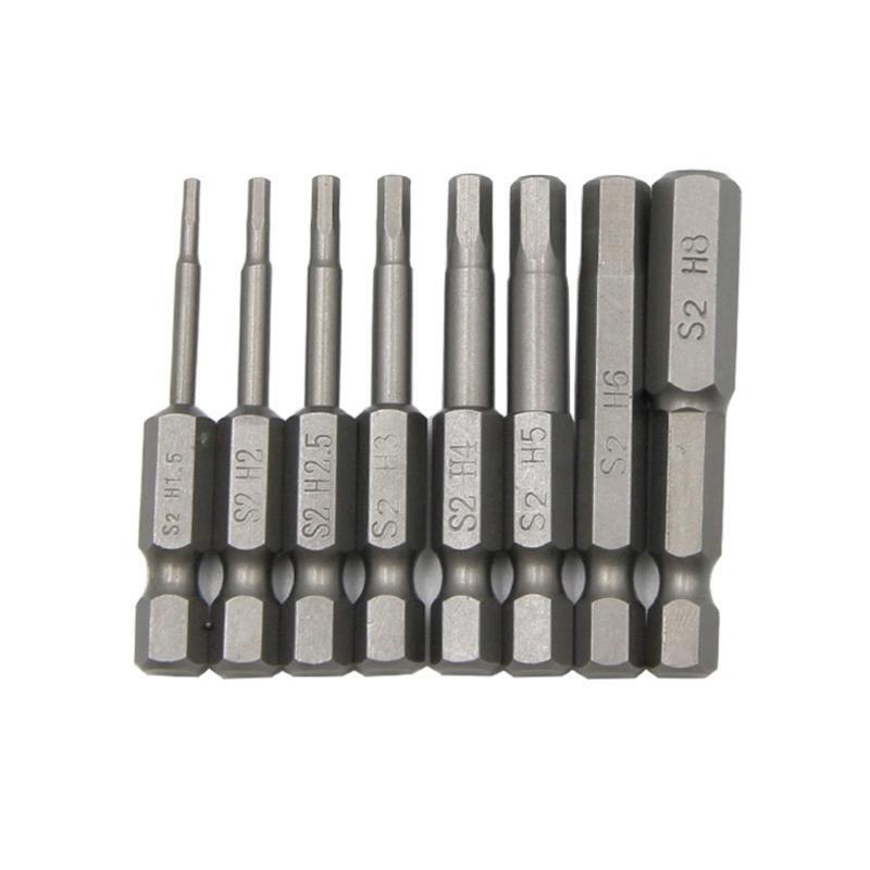 1/4 In Hex Shank Magnetic Screwdriver Bits Set 8 Pieces Power Tools 50mm Length