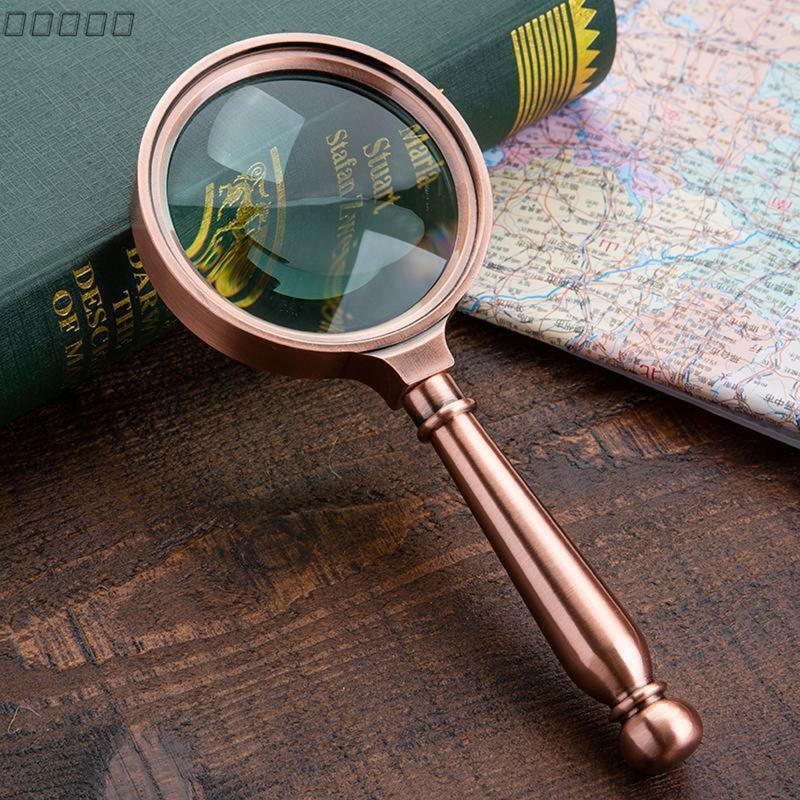 Fashion Design Magnifying Glass 10X Handheld Magnifier Metal Handle for Seniors