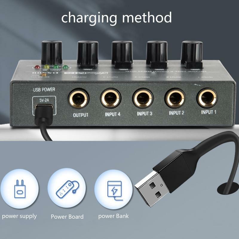 Ultra Compact DX400 Audio Mixer KTV Karaok 4 Channel Professional Sound Mixer