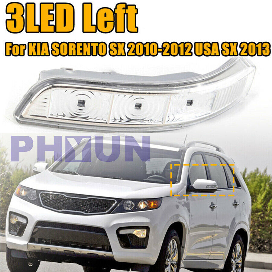 12V Left Side 3 LED Amber Turn Signal Mirror Light For Kia Sorento SX USA 2013