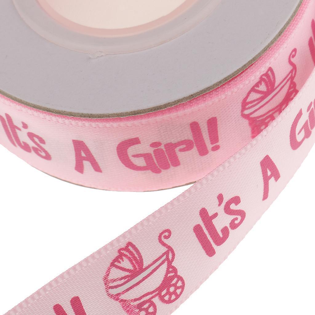 2 Rolls 20 Yards Baby Shower Satin Grosgrain Ribbon DIY Gift Wrapping Belt