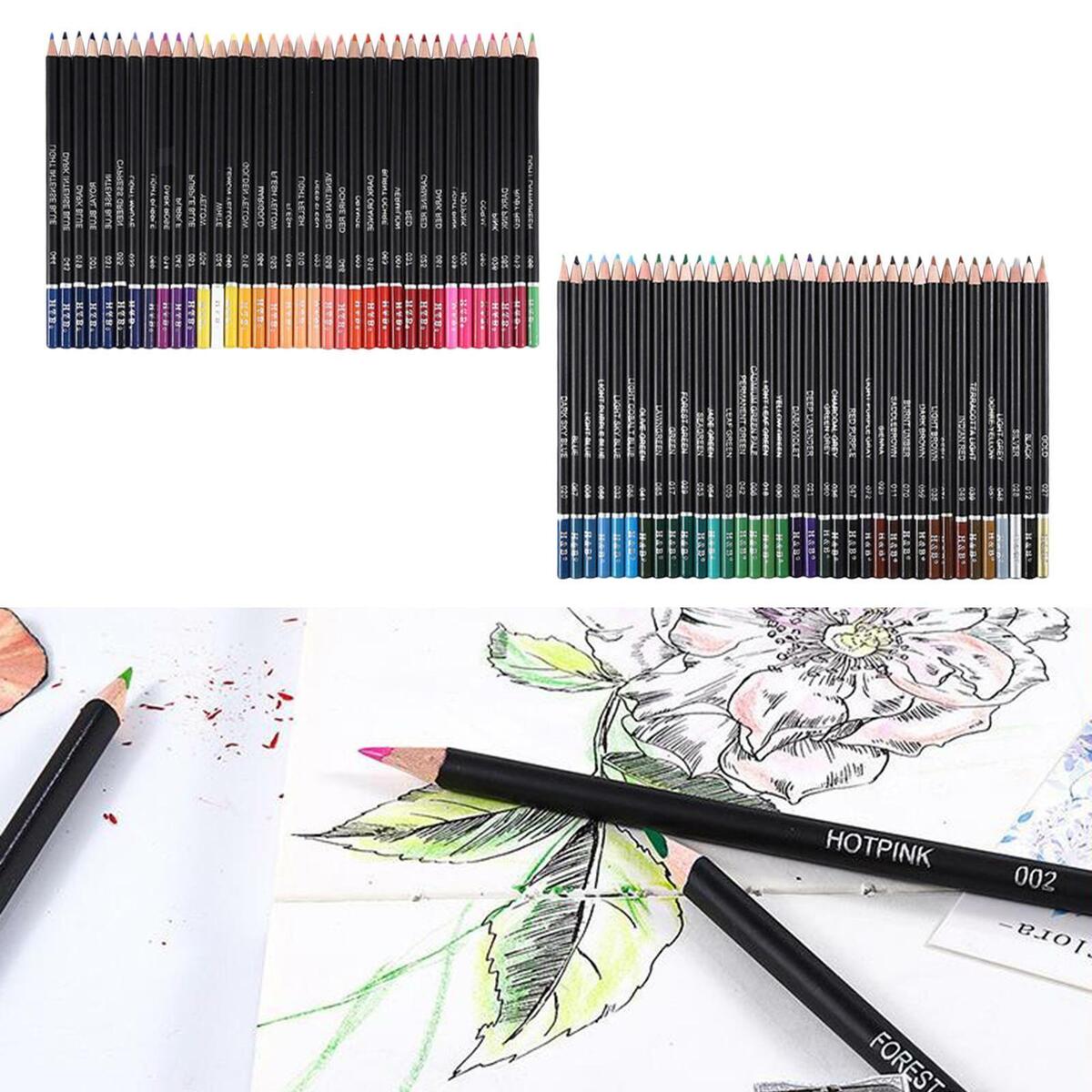 72 Oil Colored Pencils Crafting for Sketchbook Stationery Artist Sketch