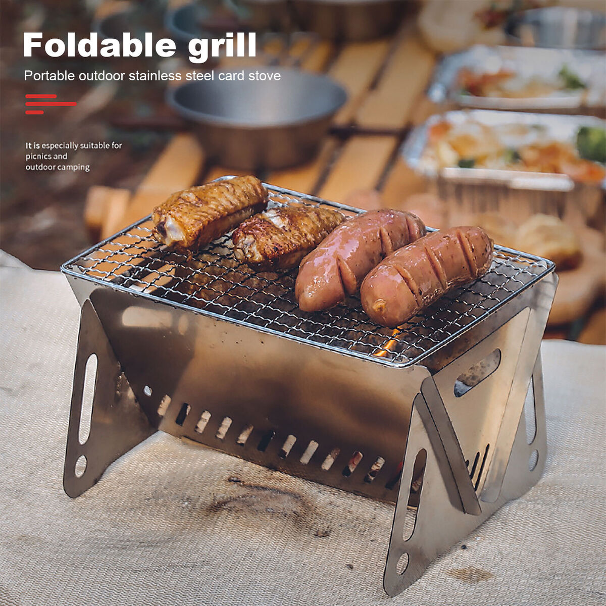 Detachable Camping Grill Foldable Mini Stove Portable Folding BBQ Supply