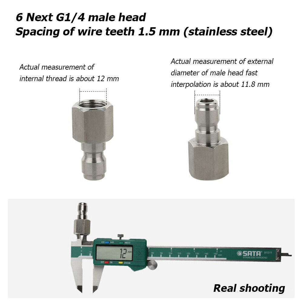 Pressure Washer Adapter Set 1/4 inch Quick Disconnect Kit G1/4 to 1/4 QC