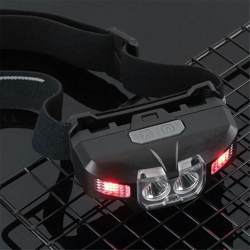 LED IR Motion Sensor Mini Headlamp Red 5-Mode Headlight Rechargeable Head Light