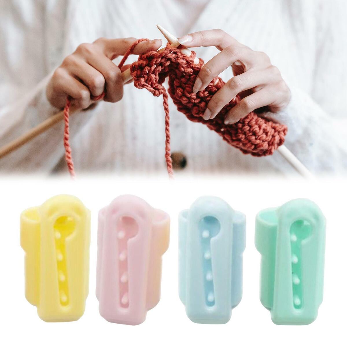4x Yarn Guide Thimble Sweater Wool Knitting Tool Plastic Sewing Accessories