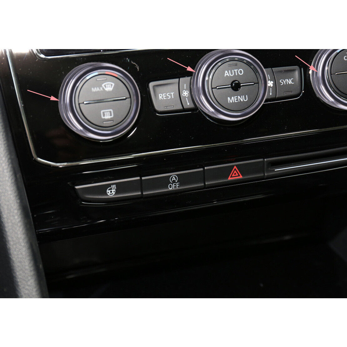 3pcs Console AC switch Adjust knob Cover Fit for VW Atlas Cross Sport 2020-2021