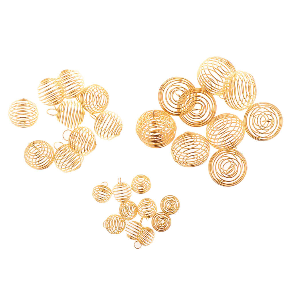 Spiral Bead Cages Bulk Pendant Charms 15mm 25mm 30mm for Jewelry