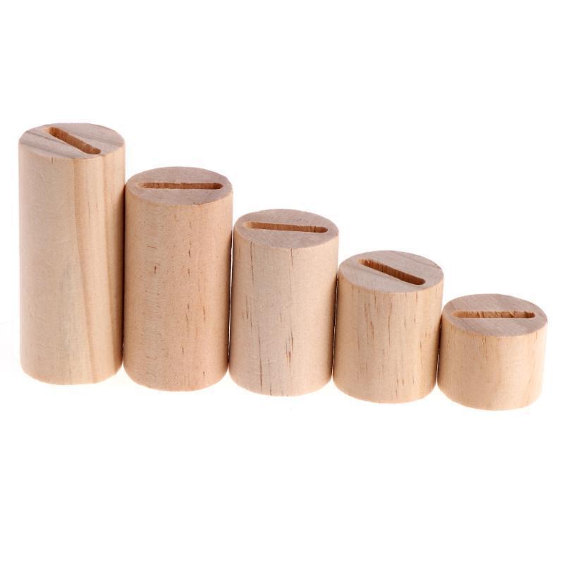 5 Pcs Wooden Ring Jewelry Display Rack Organizer Stand Cone Shape Holder