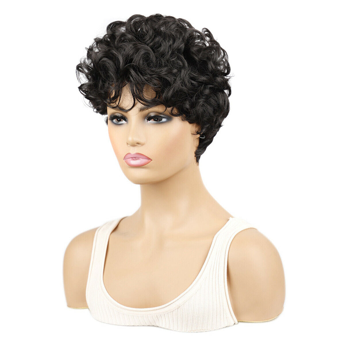 Synthetic Short Afro Small Curly Hair Wigs Pixie Cut Wig for African Women Black