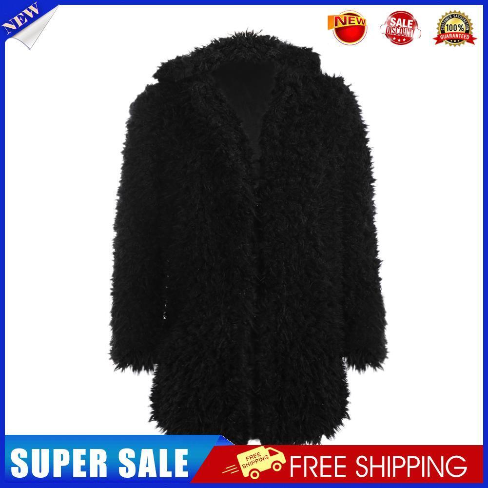 Solid Winter Fashion Cardigan Coat Long Sleeve Women Outerwear (Black XL)