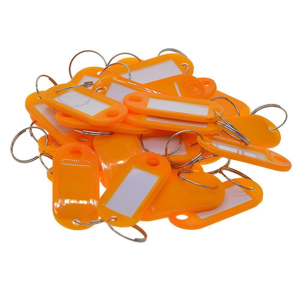 100 Pieces Plastic Key Tags  Label Car Tags Key Identifiers Split Rings