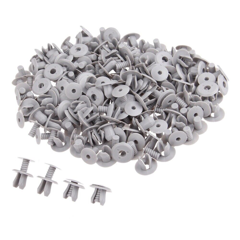 100 x Auto Gray Fastener Plastic Car Door Panel Clips for  T4 T5 Transporter