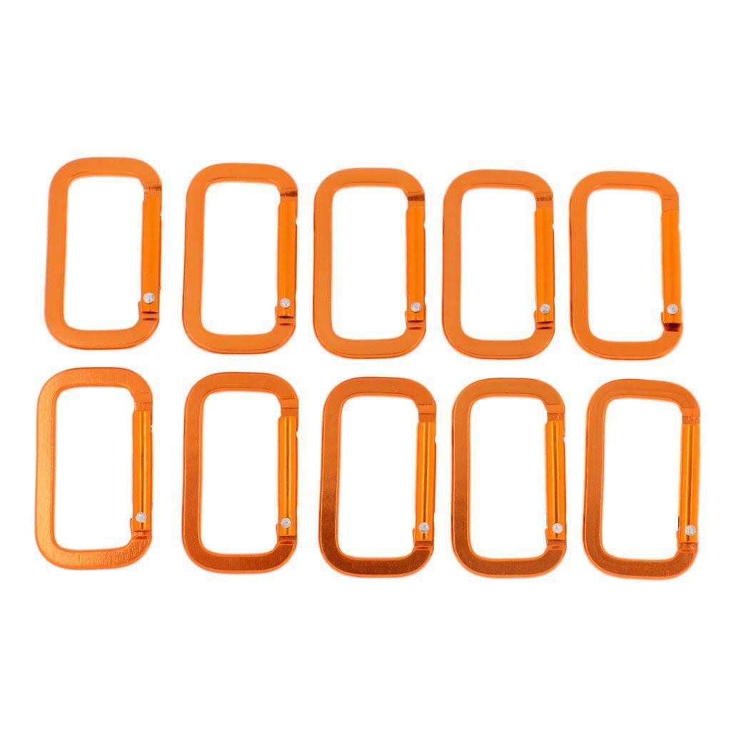 10 Pieces / Set Rectangle Spring Snap Carabiner Camping Climbing Backpack