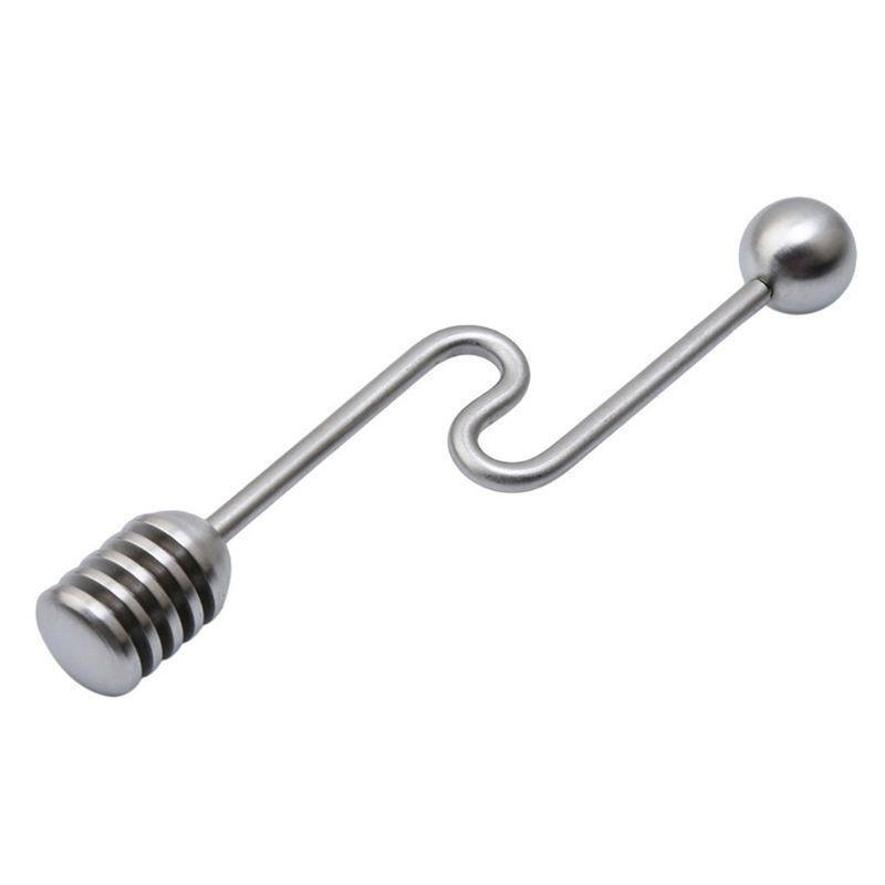 6 Inch Stainless Steel Honey Dipper Stick Server Curved Wand Coffee Tea Stir Bar