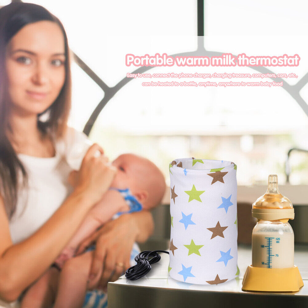 Baby Nursing Bottle Cover Warmer Heater USB Travel Cup Insulated Bag (B)