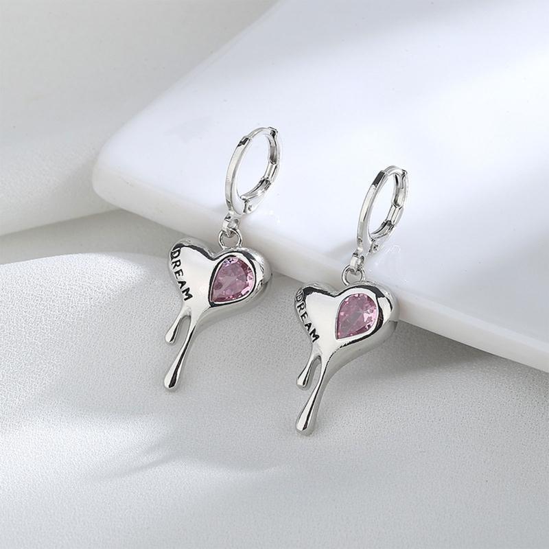 Irregular Zircon Lava Love Earrings Hip-hop Style Personality Melting Ear Buckle