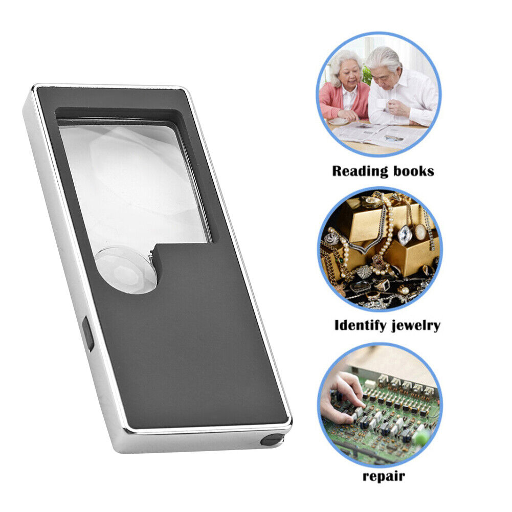 Mini Magnifying Glass 3X 10X Magnifier Handheld Loupe with LED UV Lights