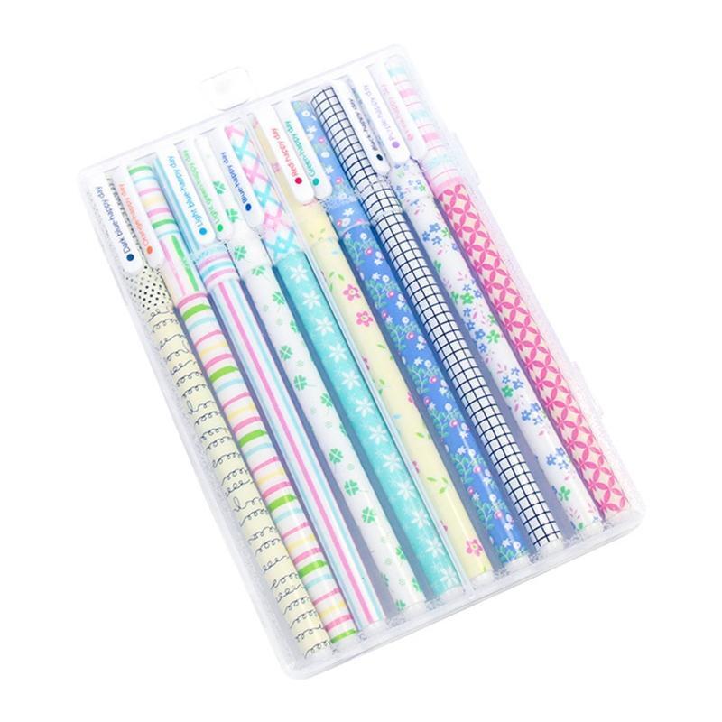 10pcs Refillable Colorful Gel Pen Party Favors Supplies for Scrapbook Lovers