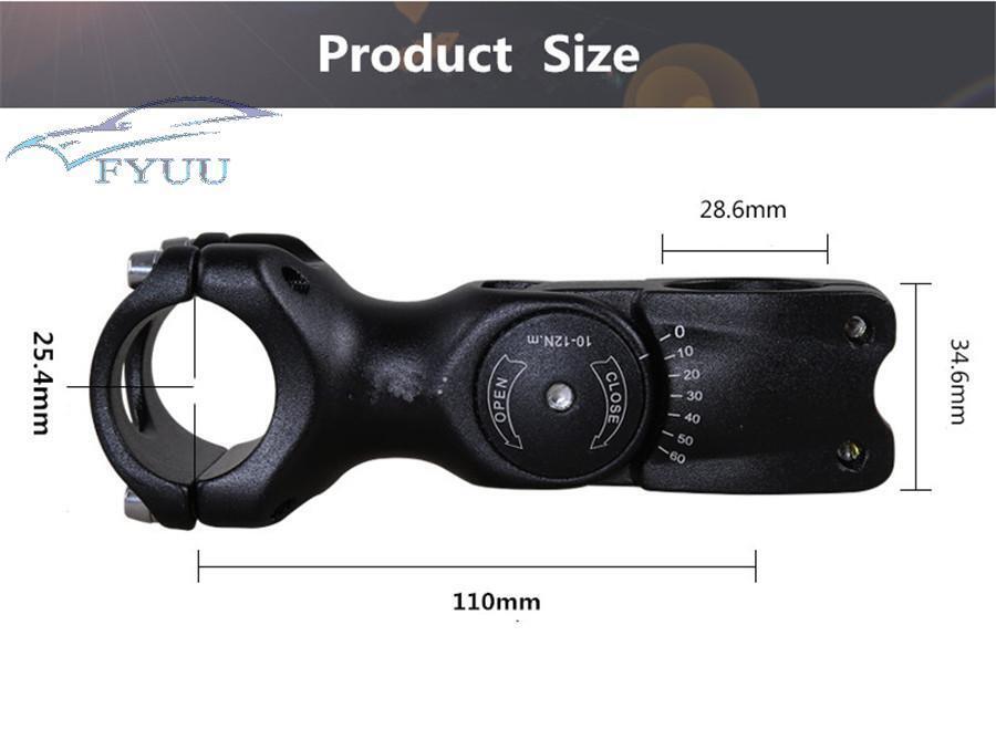New Aluminum Alloy 25.4x110mm Adjustable Bicycle Road Bike Handlebar Stem Riser